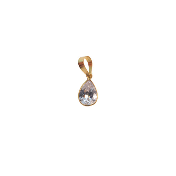 PINGENTE DE GOTA COM PEDRA DE ZIRCÔNIA OURO 18K
