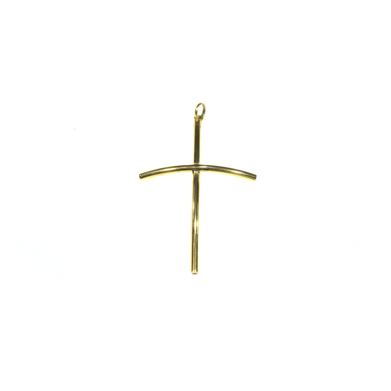 PINGENTE DE CRUZ LISA FEMININA EM OURO 18K