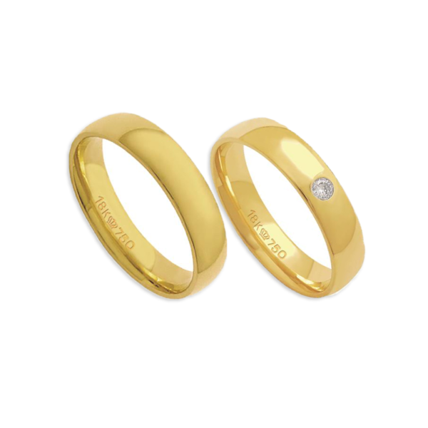 PAR ALIANÇAS DE CASAMENTO EM OURO REF. 44RA - C44RA